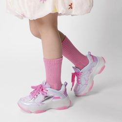 DREAM PAIRS Girls Sneakers Lace up Sparkle Star